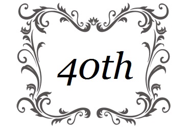 40周年ロゴ四角形の形状タイプのクラシック飾り枠